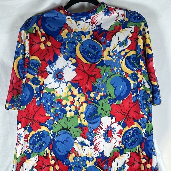 Multicolored A-line Crew Neck 3/4 Sleeve Dress - Picture 4 of 6